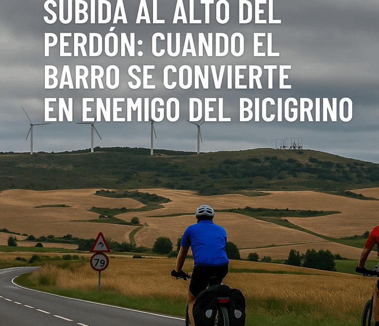 Subida lamacenta até o Alto del Perdon