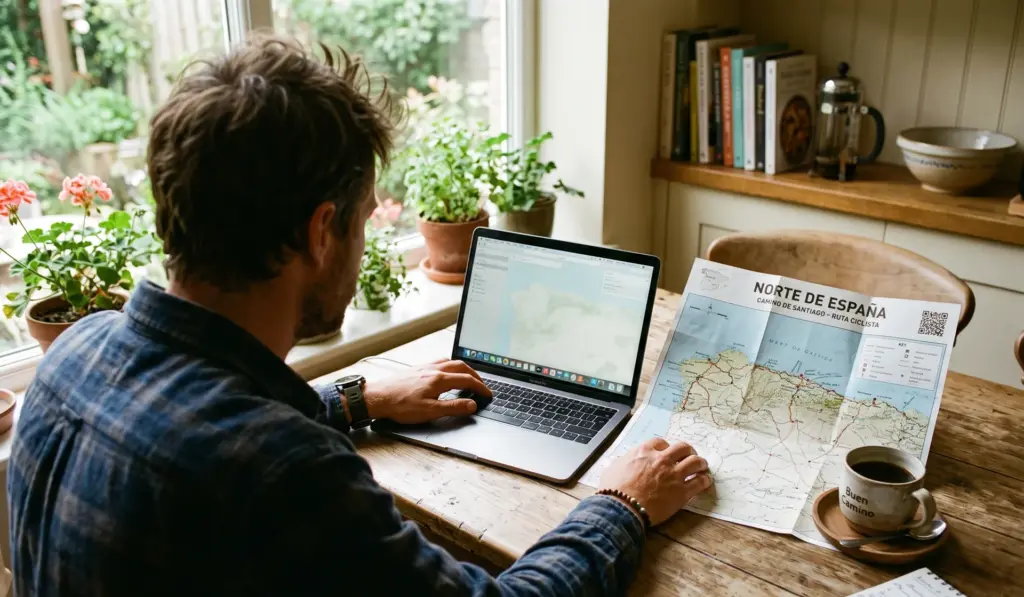 Planificar las etapas del Camino de Santiago en bicicleta desde el ordenador
