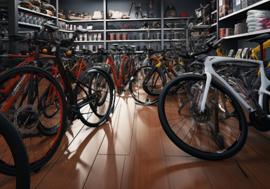 Interior de Ciclos Eizagirre, tienda y taller de bicicletas en Zarautz (Camino del Norte)