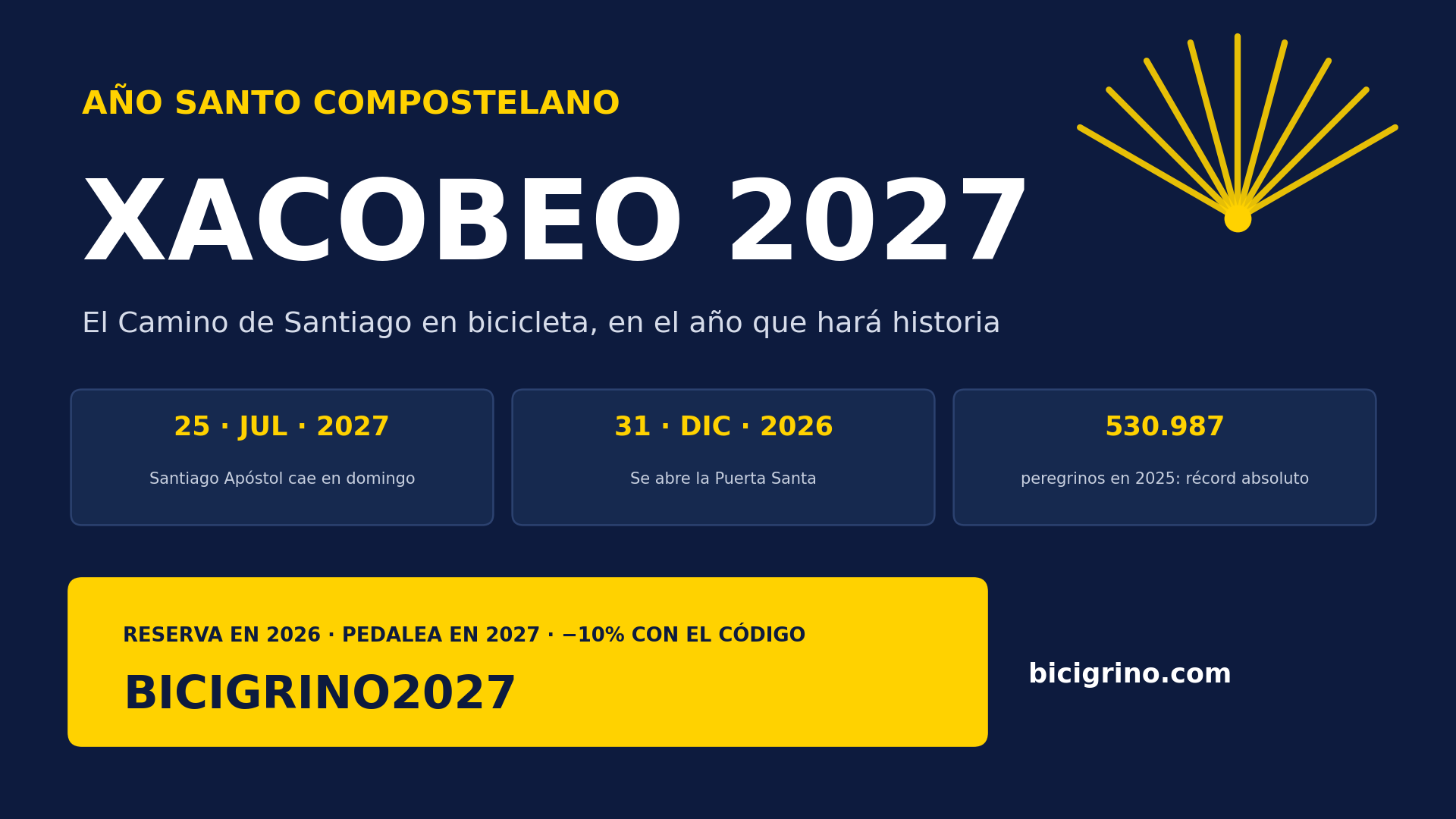 Xacobeo 2027 Año Santo Compostelano: Camino de Santiago en bicicleta, código BICIGRINO2027
