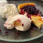 Postre casero del restaurante Casa Sabina en Roncesvalles